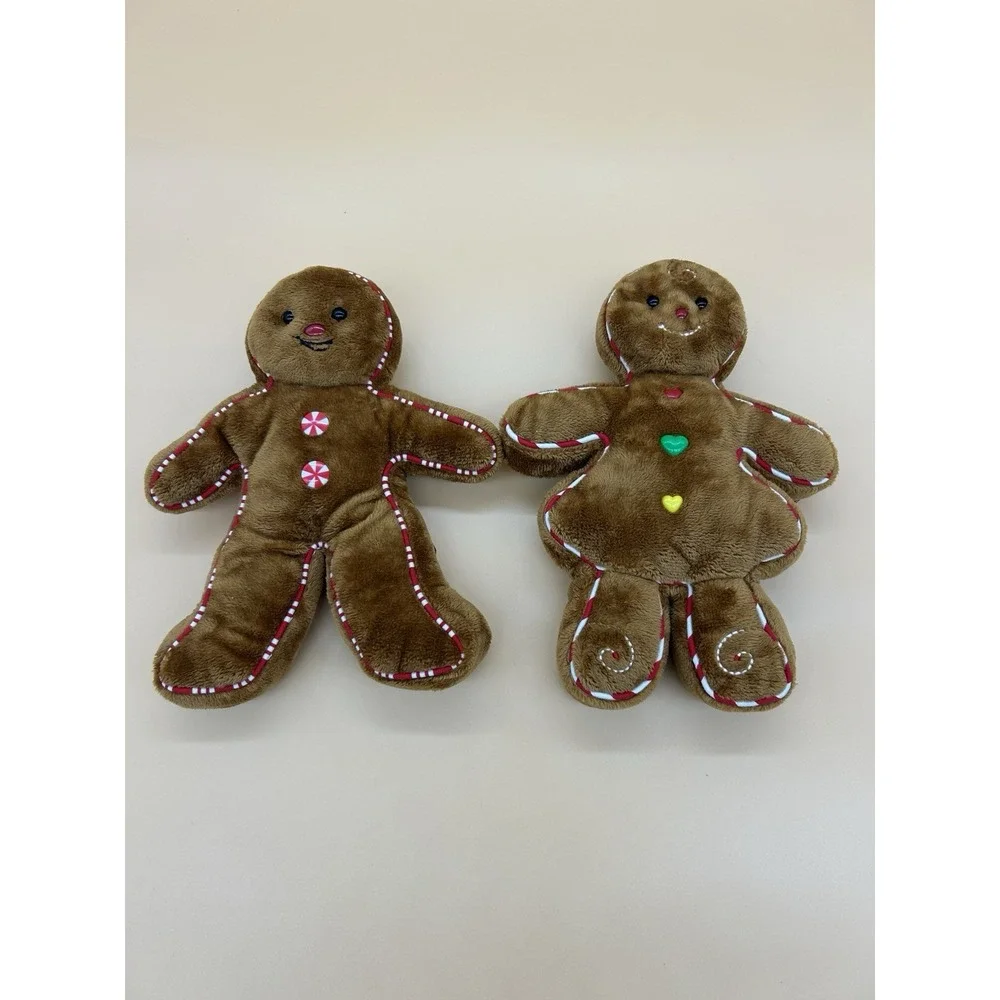 Douglas Gingerbread Man Woman Plush Lot 2 Christmas Holiday Stuffed Toys